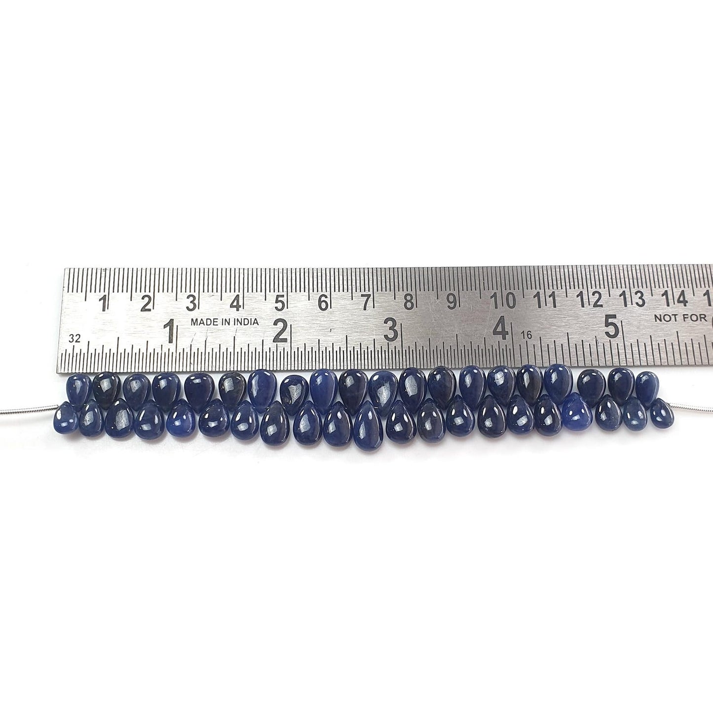 99.40cts Natural Blue Sapphire Loose Beads Plain Briolette Pear Shape 5.25"