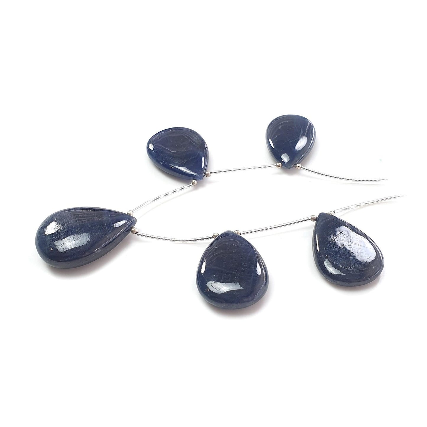 295.00cts Natural Blue Sapphire Plain Almond Loose Beads 31*21mm - 34.5*24.5mm