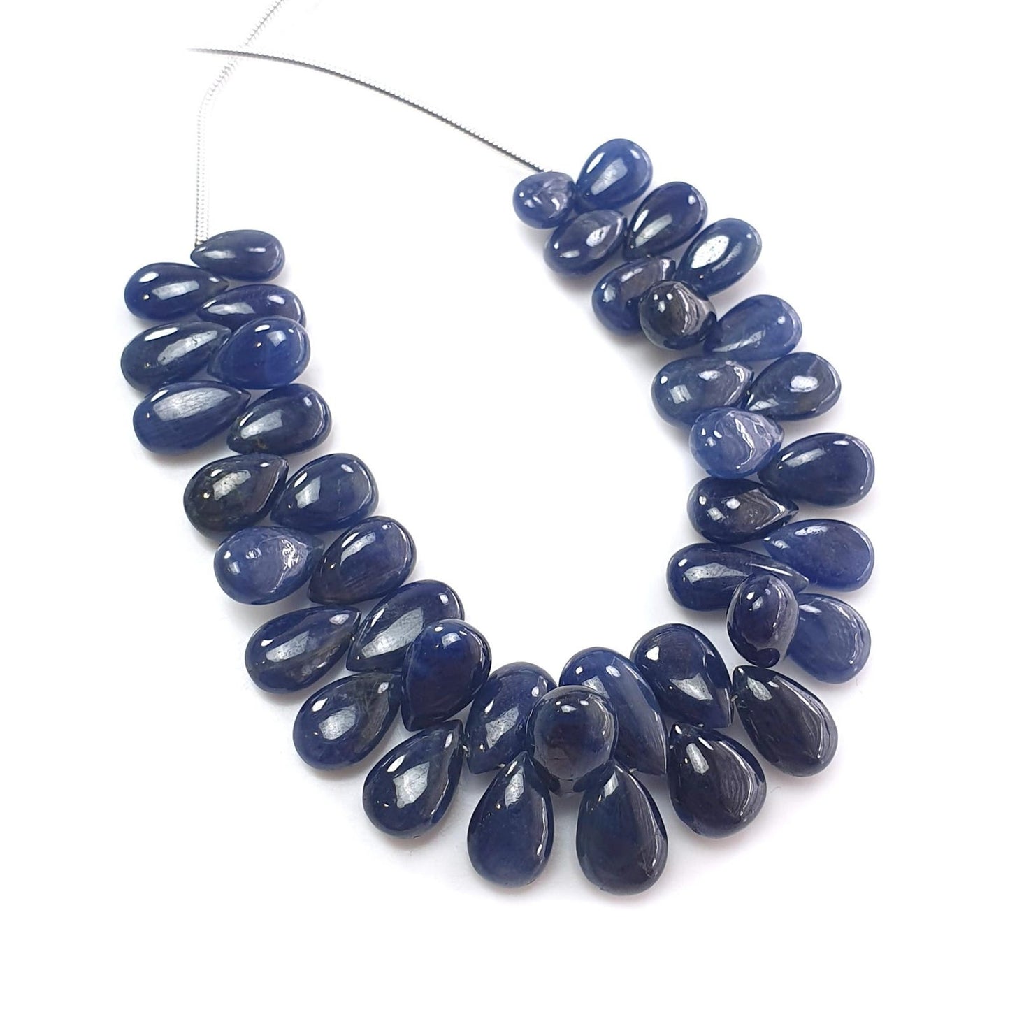 104.60cts Natural Blue Sapphire Loose Beads Plain Briolette Pear Shape 5.25"