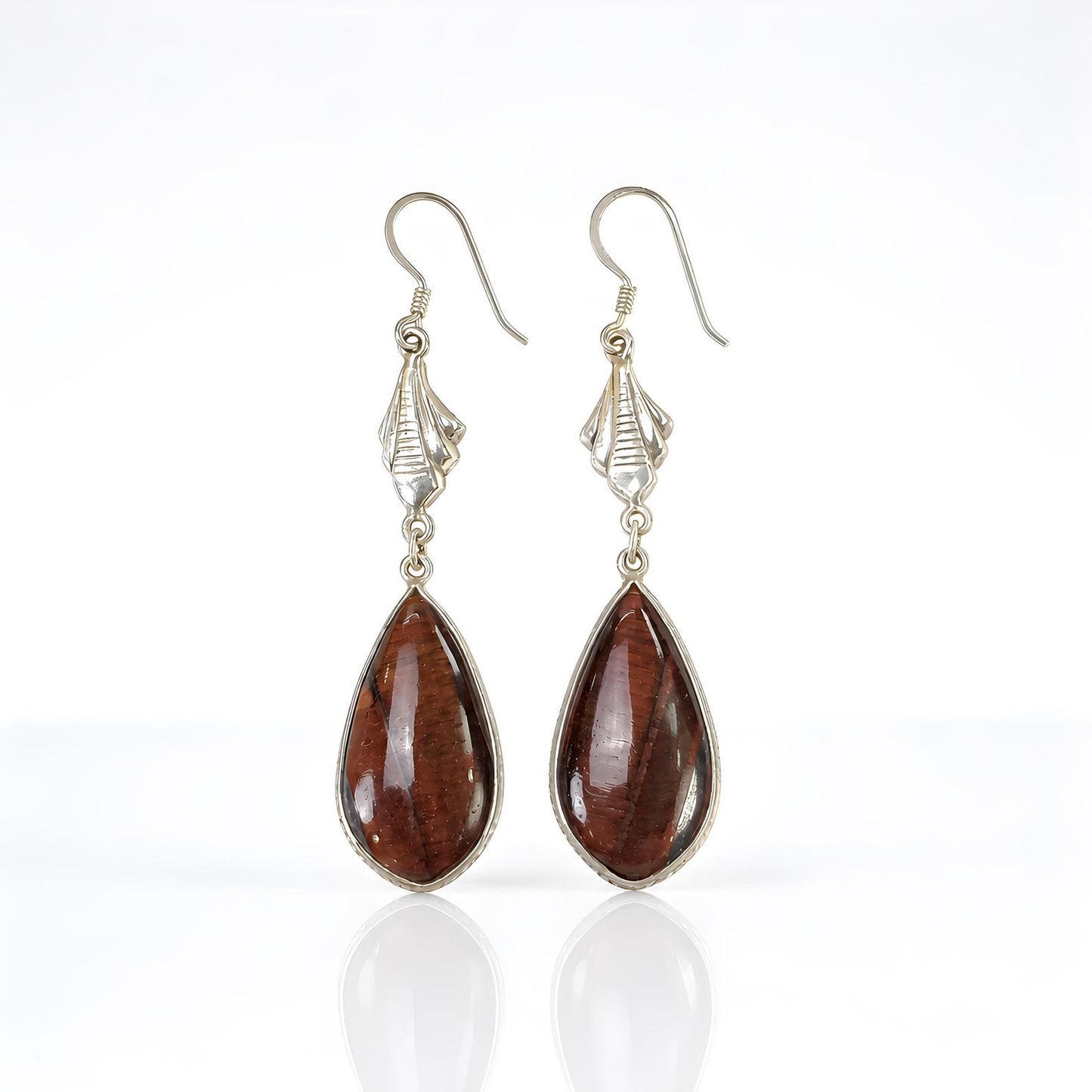 Tiger's Eye Gemstone Silver Earring