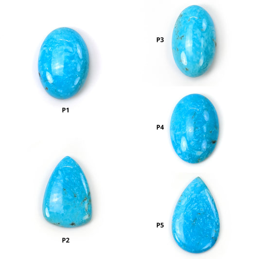 Blue TURQUOISE Gemstone Cabochon : Natural Untreated Sleeping Beauty Arizona Turquoise Oval, Pear Shape 20*32mm - 52*31mm 1pc-Saksham Gems