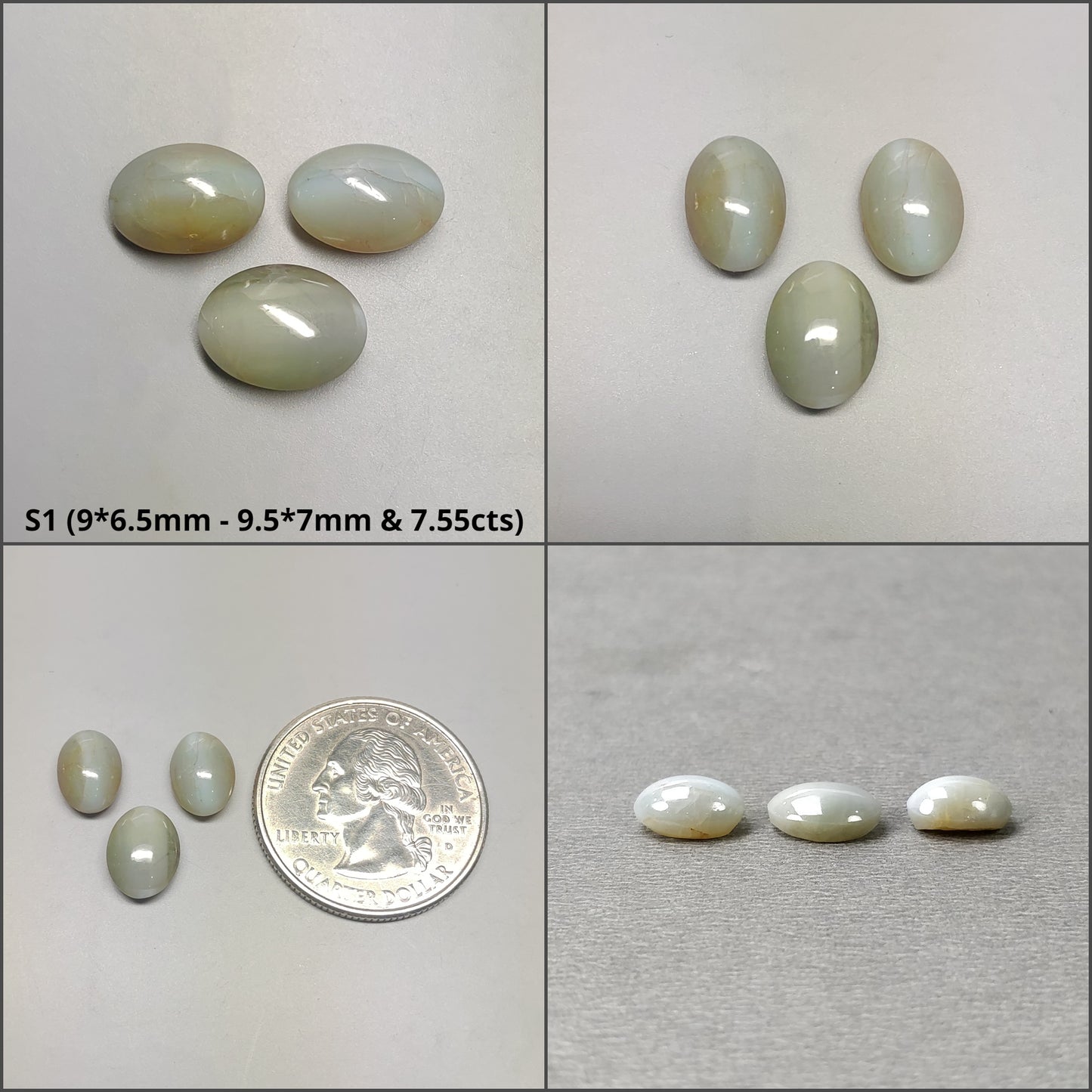 CHRYSOBERYL CAT'S EYE Gemstone Cabochon : Natural Untreated Unheated Cat's Eye Round And Oval Shape 2pcs & 3pcs