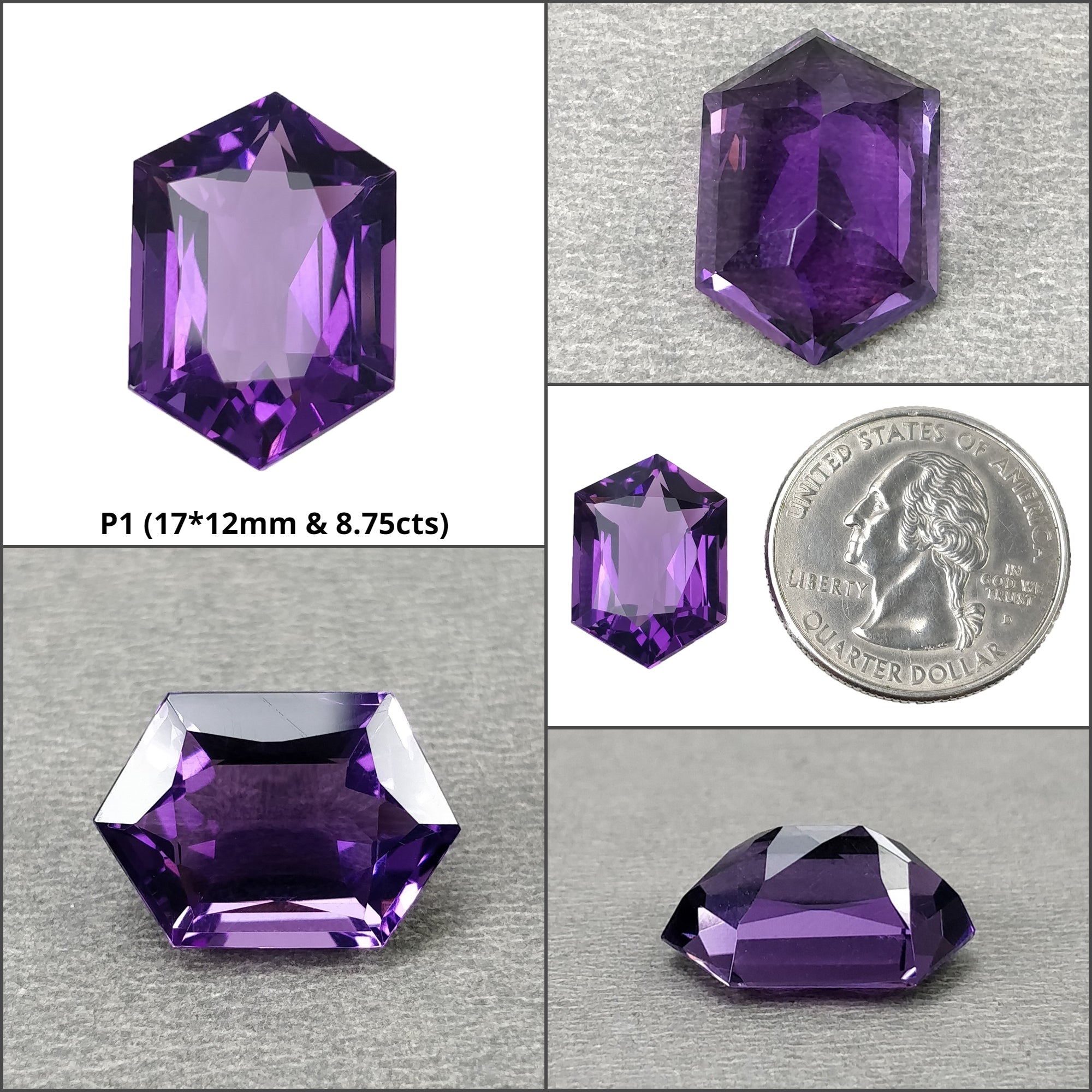 RUTILE AMETHYST Quartz Normal Cut Natural Amethyst Hexagon Uneven
