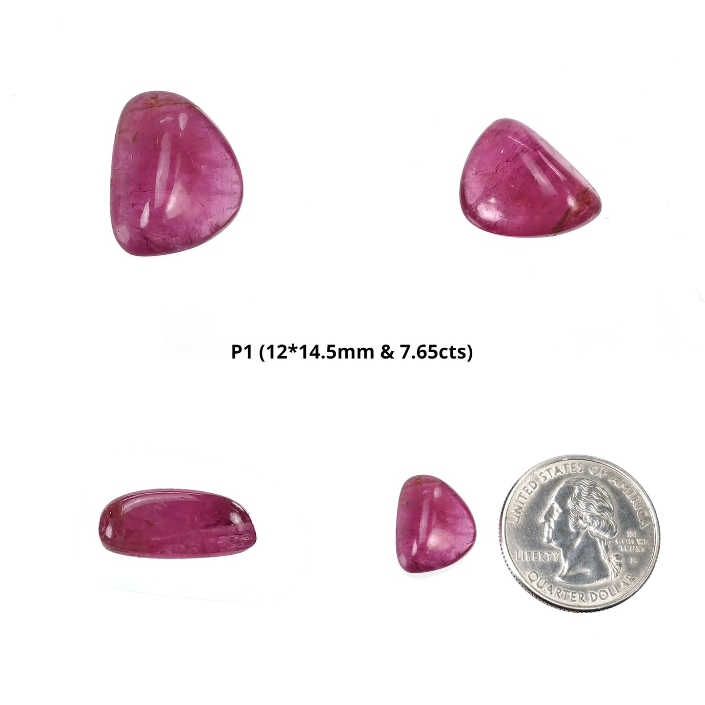 Pink Tourmaline Gemstone Tumble : Natural Untreated Tourmaline Uneven Shape Cabochon