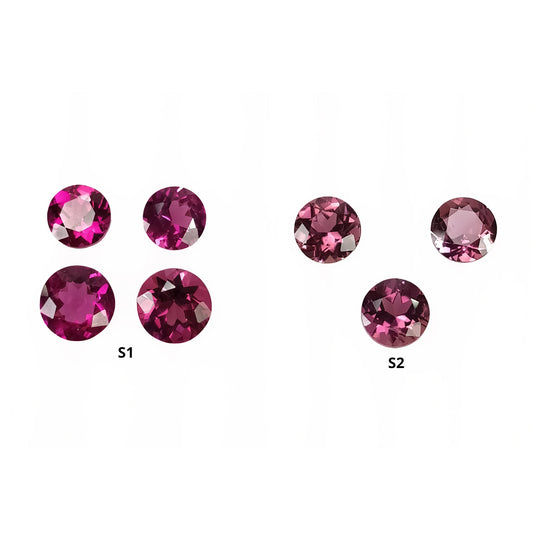 Rubellite TOURMALINE Gemstone Normal Cut : Natural Untreated Unheated Pink Tourmaline Round Shape Set