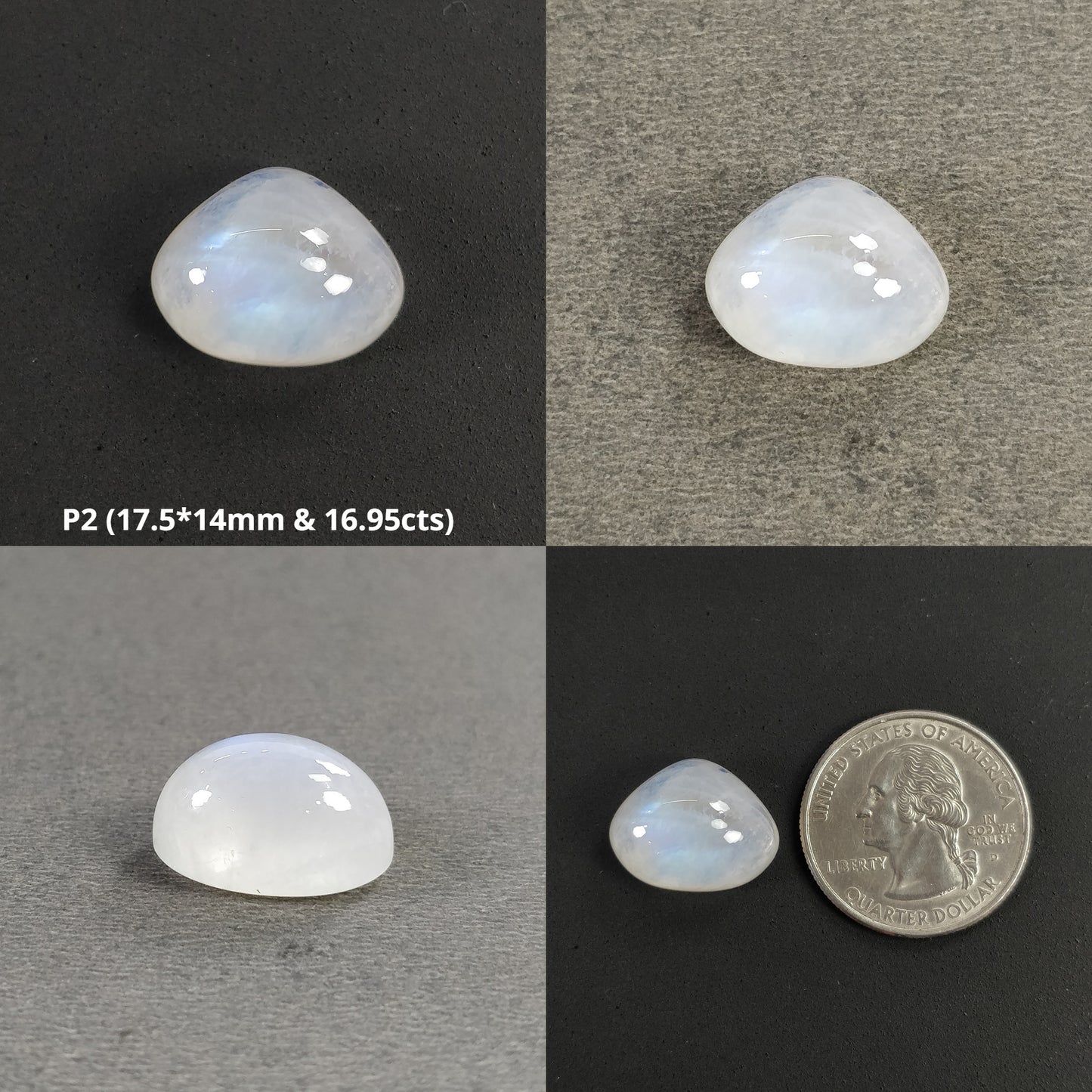 RAINBOW MOONSTONE Gemstone Cabochon : Natural Untreated Unheated Moonstone Cushion Hexagon Uneven Shape