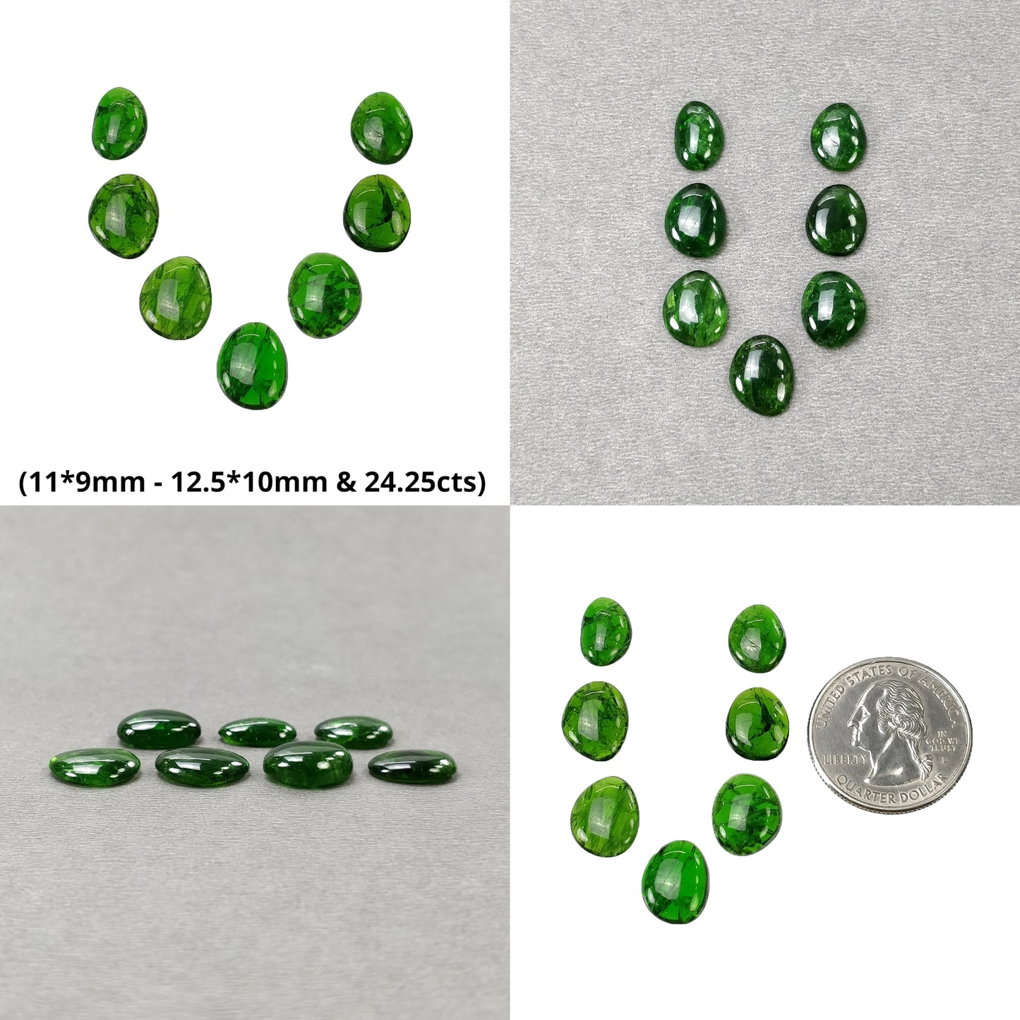 MOONSTONE Chrome DIOPSIDE QUARTZITE Gemstone Cabochon : Natural Untreated Round Uneven Shape Cabochon 3pcs 7pcs 14pcs Lots