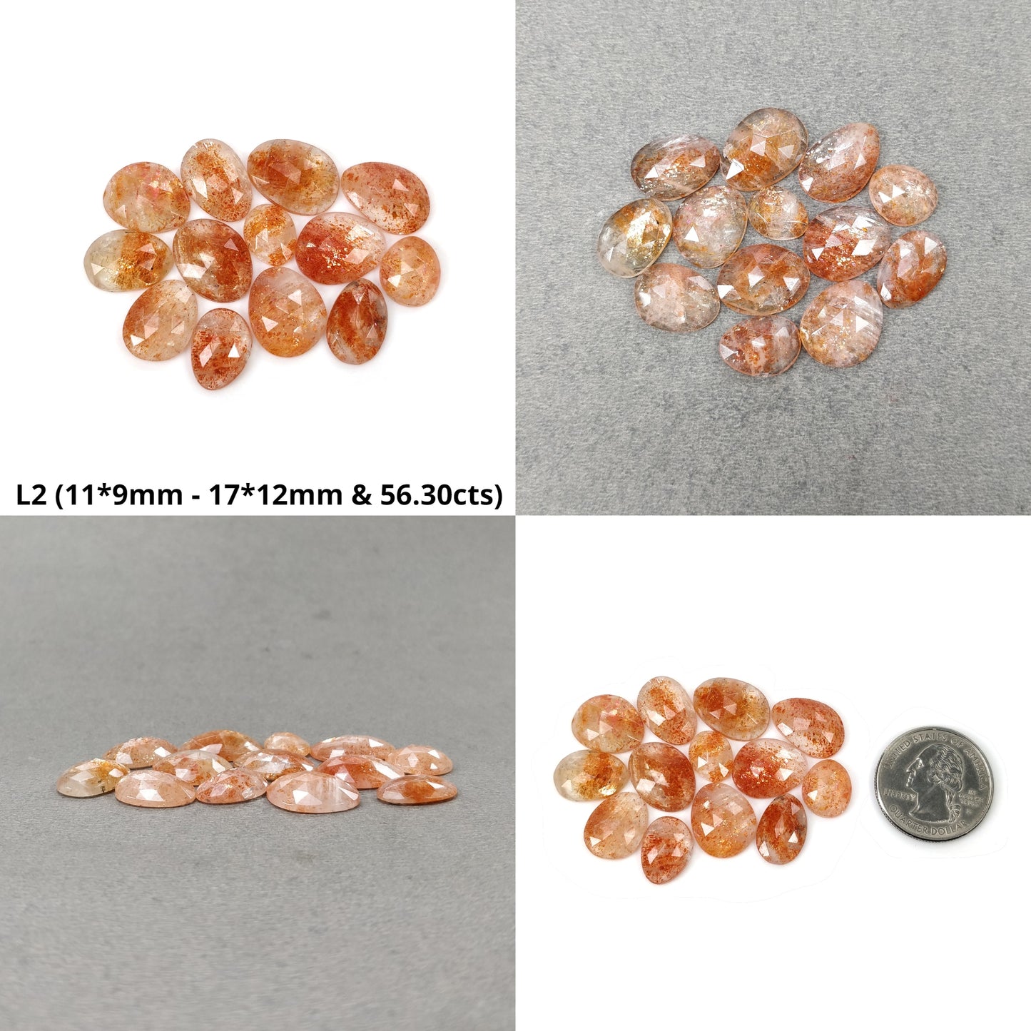 Chatoyant ORANGE SUNSTONE Gemstone Rose Cut : Natural Untreated Sunstone Uneven Shape Lots