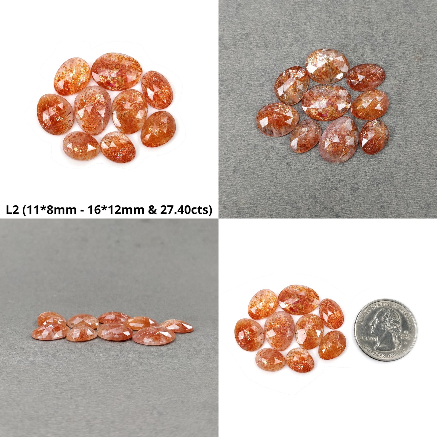 Chatoyant ORANGE SUNSTONE Gemstone Rose Cut : Natural Untreated Sunstone Uneven Shape Lots