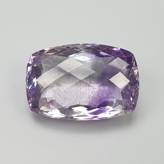 PURPLE RUTILE AMETHYST Quartz Gemstone Checker Cut : 19.65cts Natural Untreated Amethyst Cushion Shape 14*21mm (With Video)