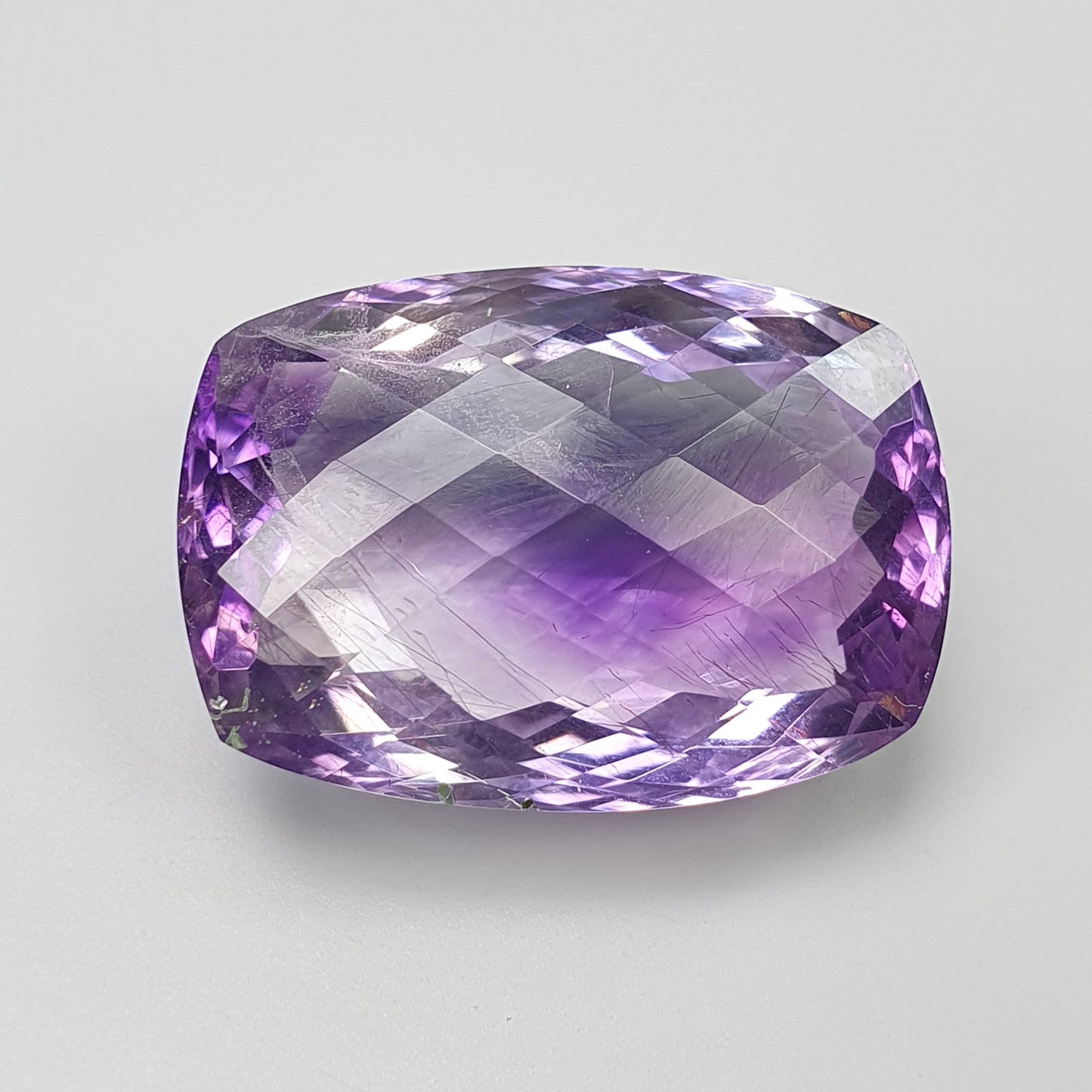 PURPLE RUTILE AMEHTYST Quartz Gemstone Checker Cut : 33.00cts Natural Untreated Amethyst Cushion Shape 17*24mm (With Video)