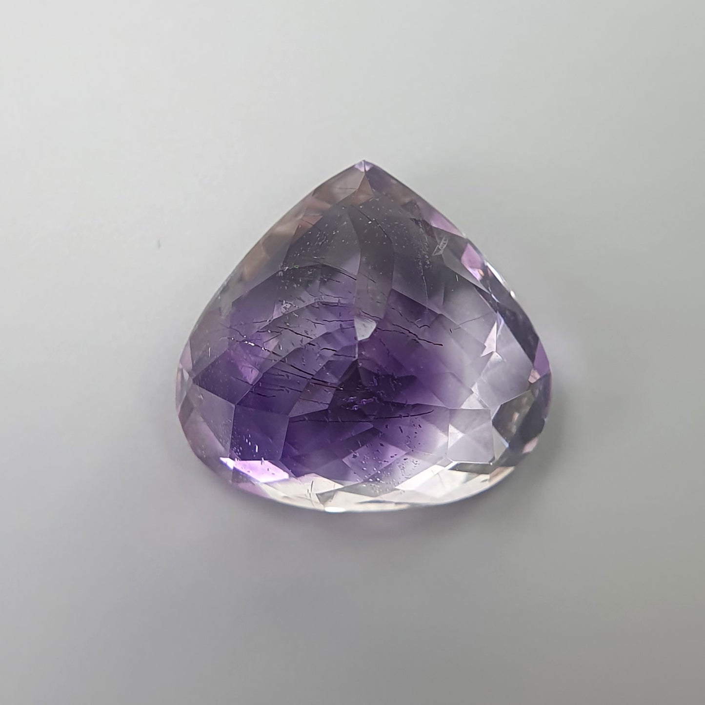 PURPLE RUTILE AMETHYST Quartz Gemstone Checker Cut : 10.00cts Natural Untreated Amethyst Heart Shape 14mm (with Video)