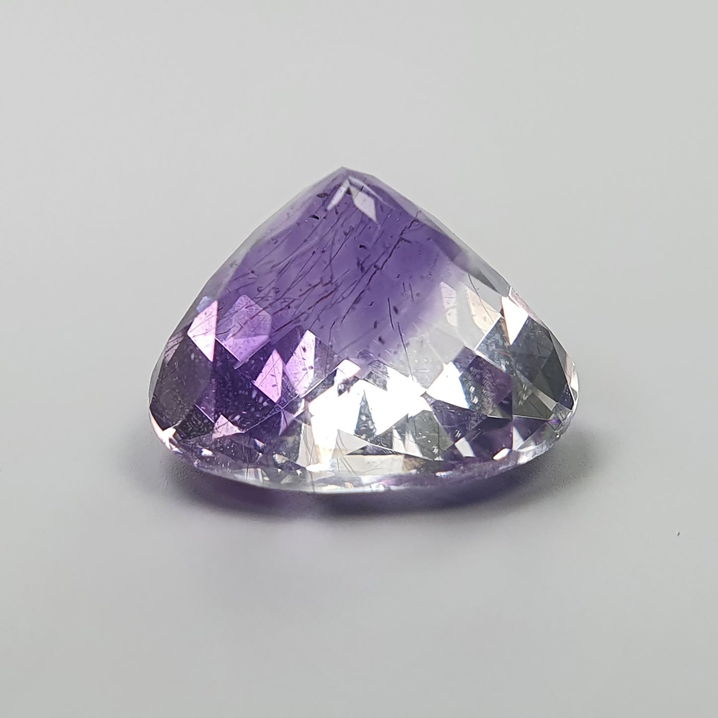 PURPLE RUTILE AMETHYST Quartz Gemstone Checker Cut : 10.00cts Natural Untreated Amethyst Heart Shape 14mm (with Video)