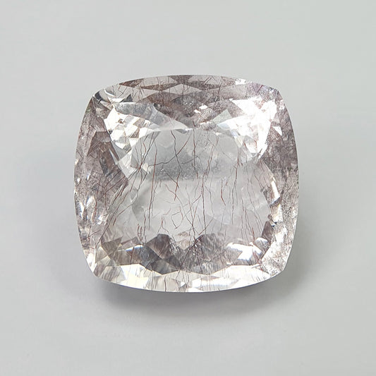 PURPLE RUTILE AMETHYST Quartz Gemstone Checker Cut : 35.00cts Natural Amethyst Cushion Shape 20*19mm (With video)