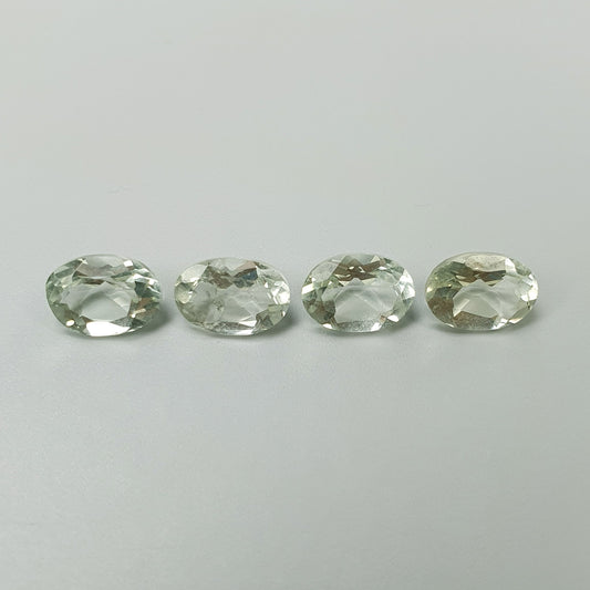 Green PRASIOLITE AMETHYST Gemstone Normal Cut : 2.50cts Natural Untreated Amethyst Oval Shape Briolette 7*5mm 4pcs (With Video)