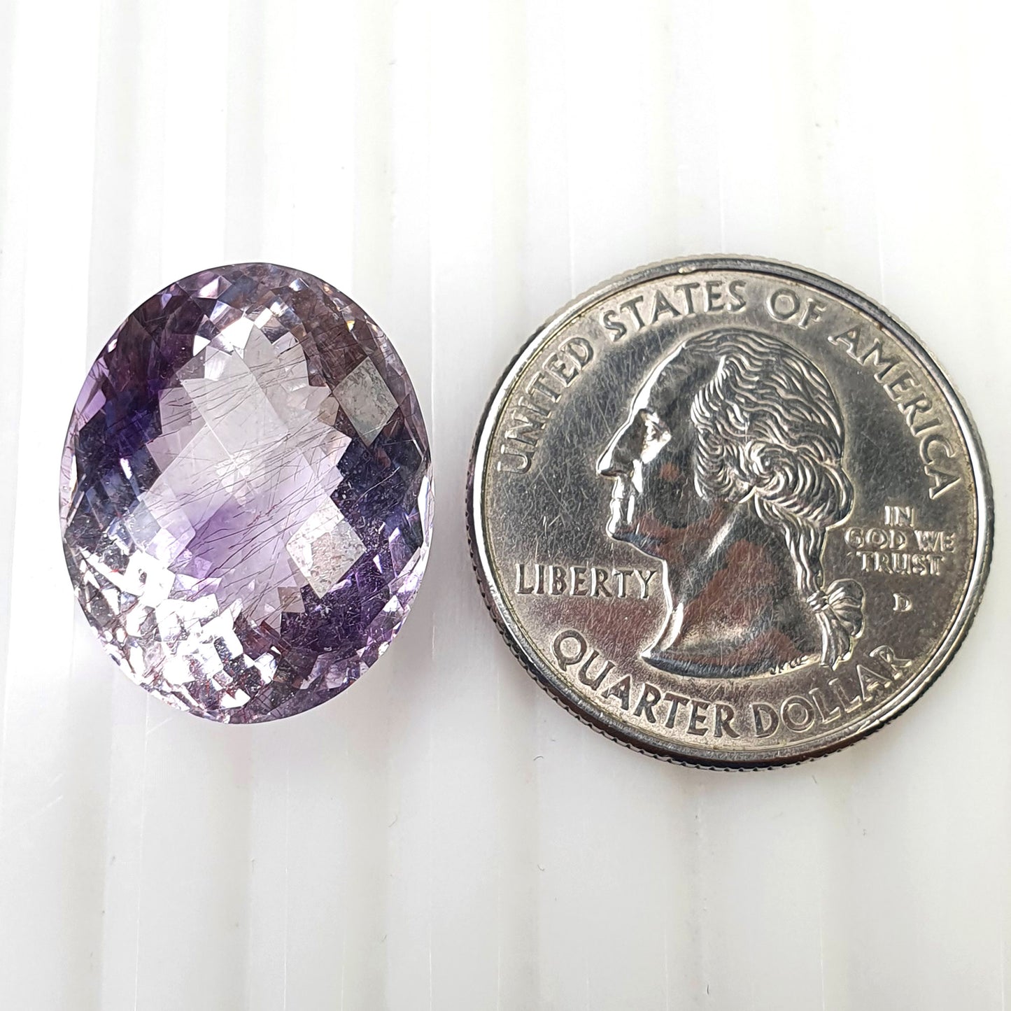 PURPLE RUTILE AMETHYST Quartz Gemstone Checker Cut : 20.34cts Natural Untreated Amethyst Oval Shape 20*16mm (With Video)
