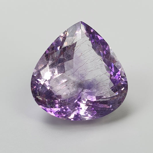 PURPLE RUTILE AMETHYST Quartz Gemstone Normal Cut : 25.00cts Natural Untreated Gemstone Heart Shape 21mm (With video)