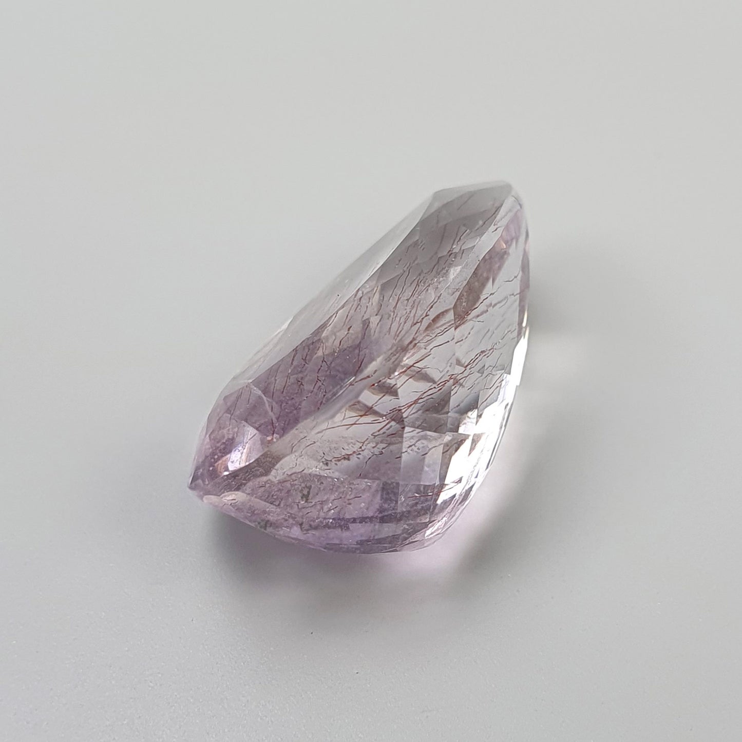 PURPLE RUTILE AMETHYST Quartz Gemstone Normal Cut : 19.38cts Natural Untreated Amethyst Pear Shape 23*14mm (With Video)