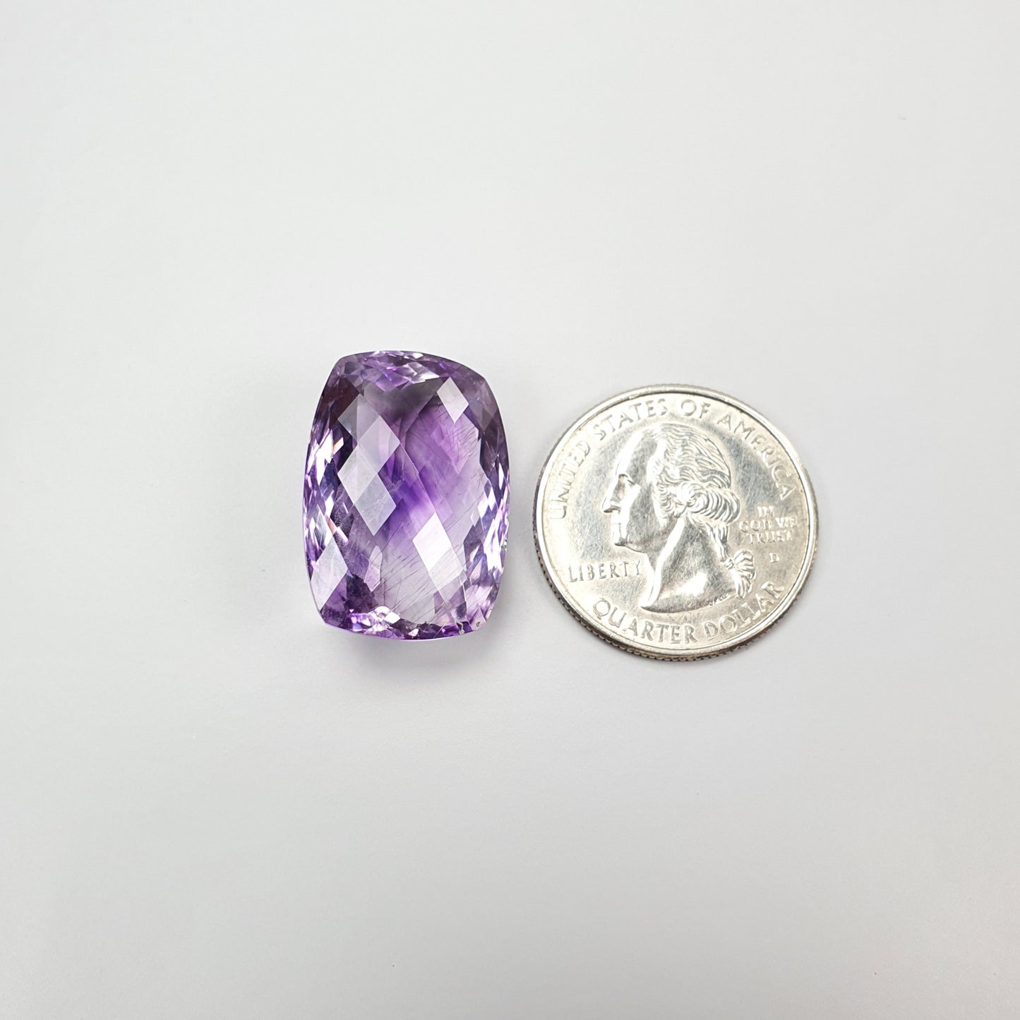 PURPLE RUTILE AMEHTYST Quartz Gemstone Checker Cut : 33.00cts Natural Untreated Amethyst Cushion Shape 17*24mm (With Video)