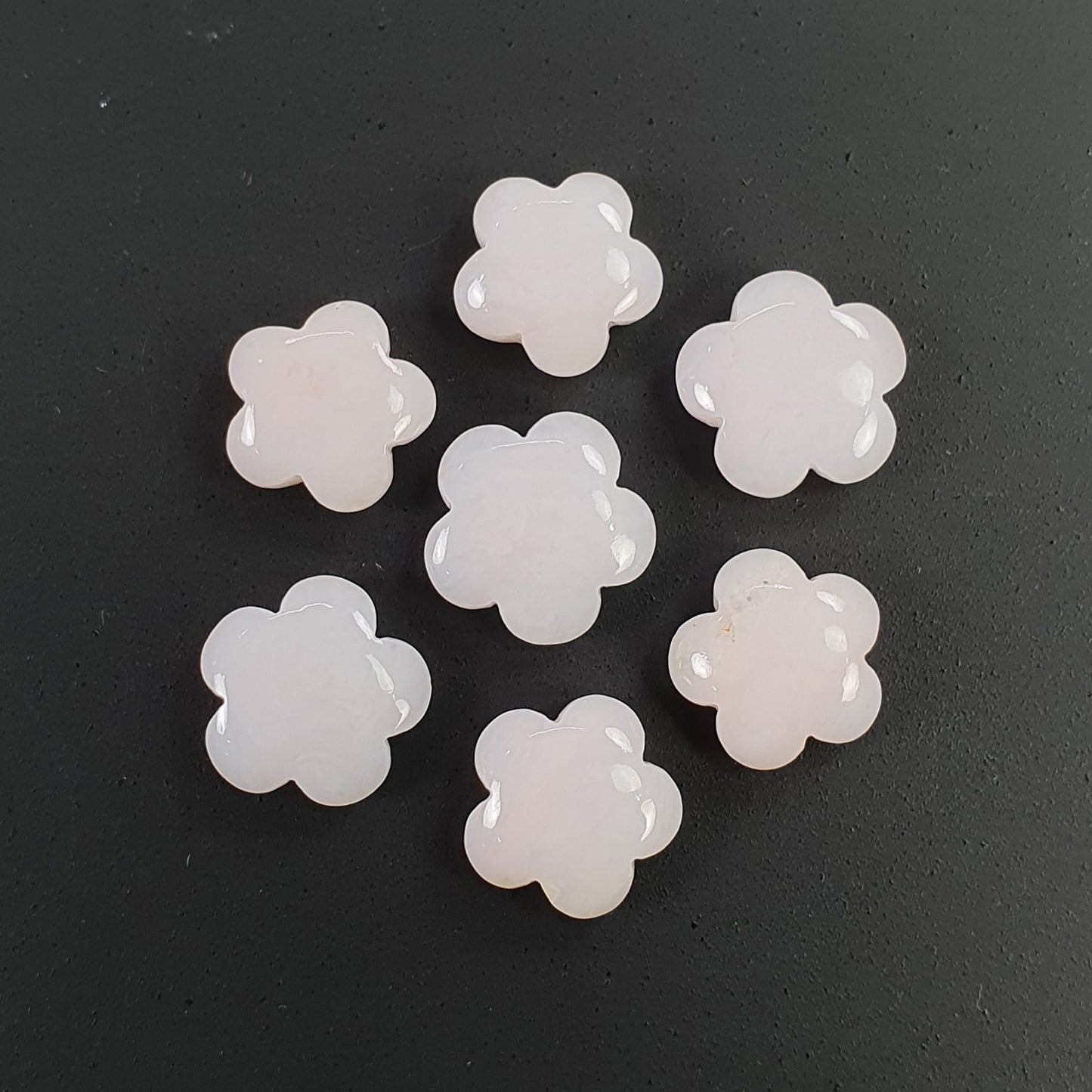 PINK OPAL Gemstone Carving : 21.95cts Natural Untreated Unheated Opal Hand Carved Flower 21.95mm 7pcs