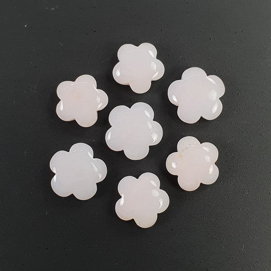 PINK OPAL Gemstone Carving : 21.95cts Natural Untreated Unheated Opal Hand Carved Flower 21.95mm 7pcs