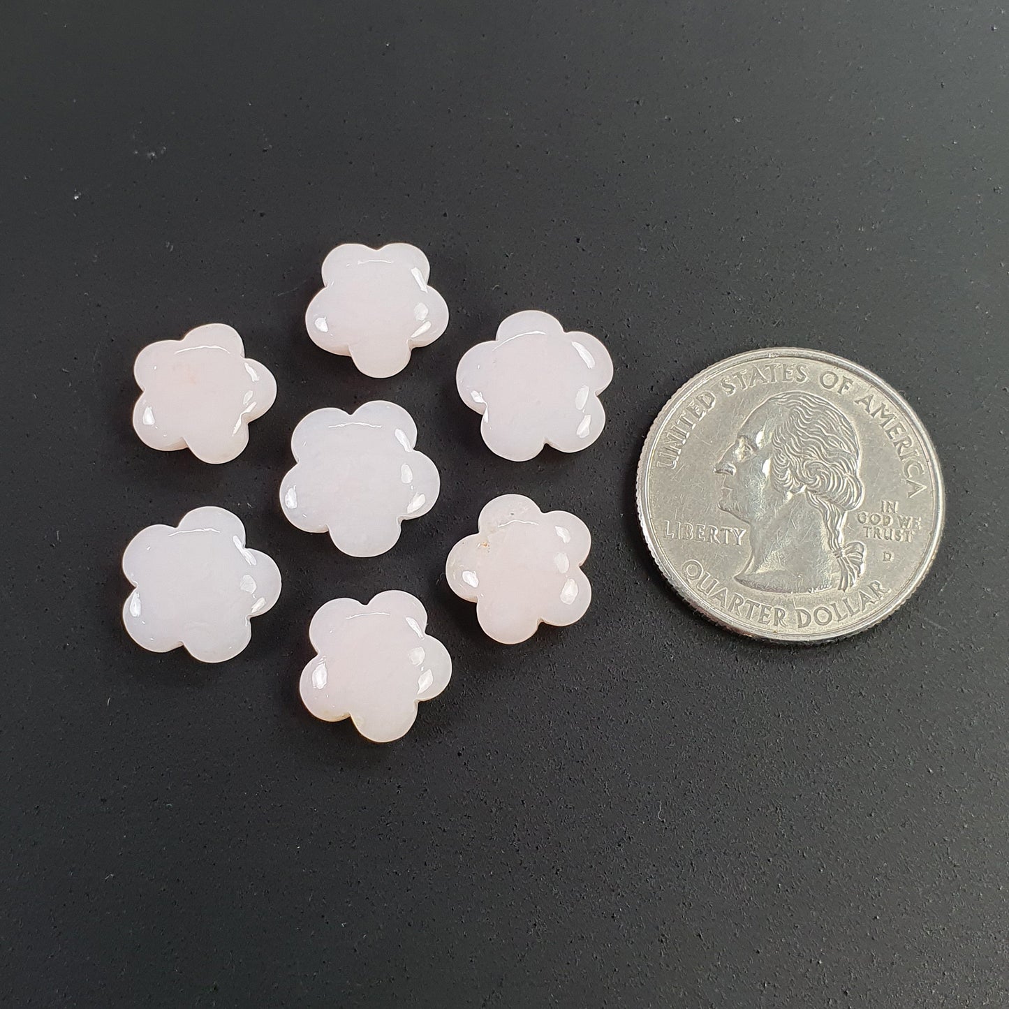 PINK OPAL Gemstone Carving : 21.95cts Natural Untreated Unheated Opal Hand Carved Flower 21.95mm 7pcs