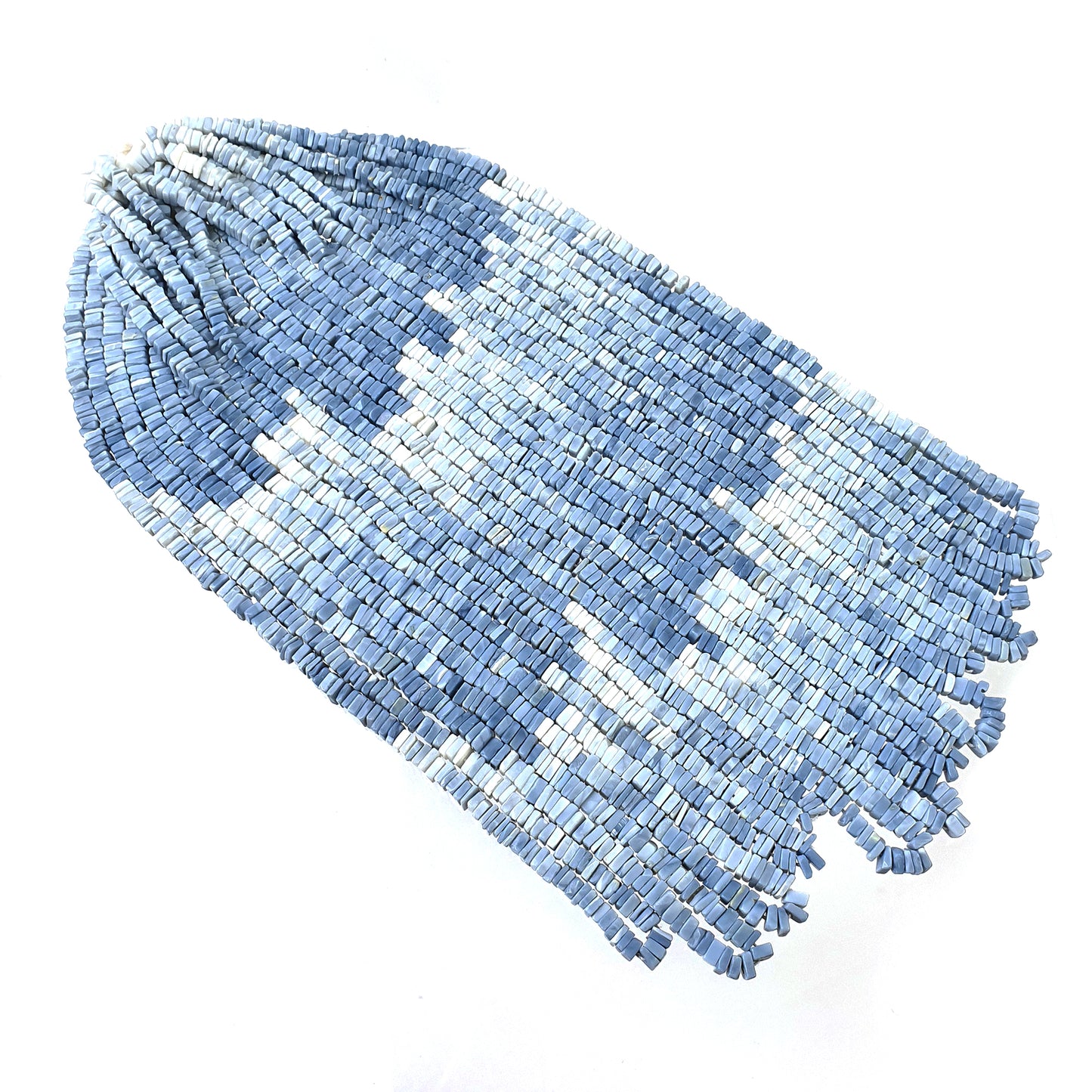 OPAL Gemstone Loose BEADS : Natural Color Enhanced Shaded Blue Opal Loose Square Heishe Statement Beads 17"