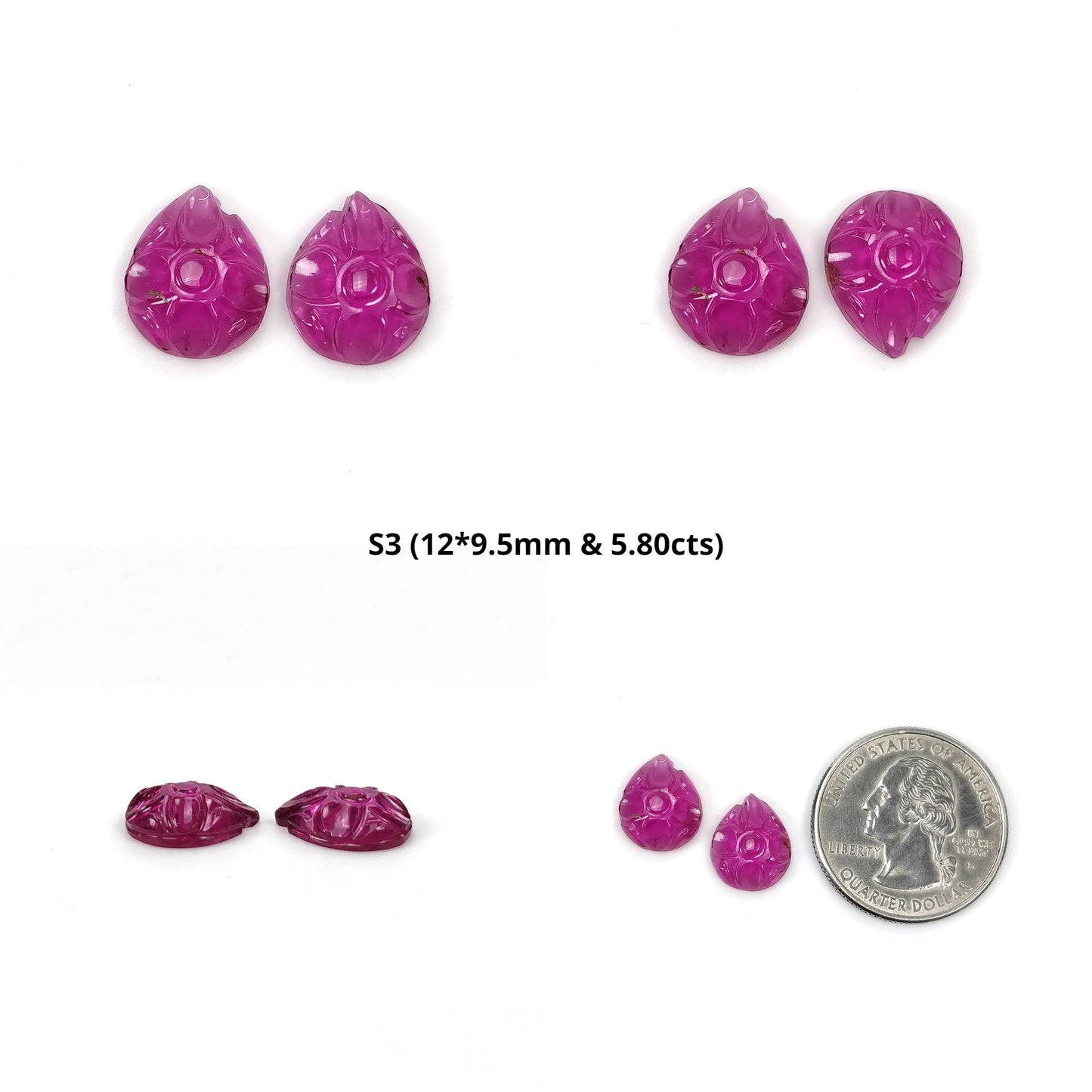 Watermelon Tourmaline Gemstone Carving Cabochon & Rose Cut : Natural Untreated Pink Green Tourmaline Hand Carved Sets