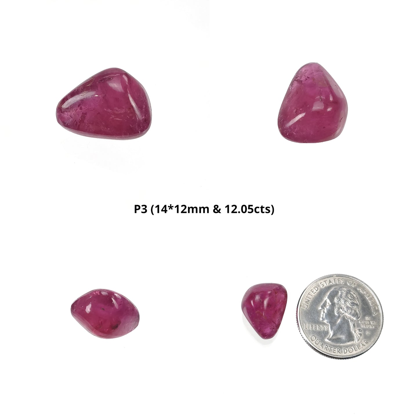 Pink Tourmaline Gemstone Tumble : Natural Untreated Tourmaline Uneven Shape Cabochon