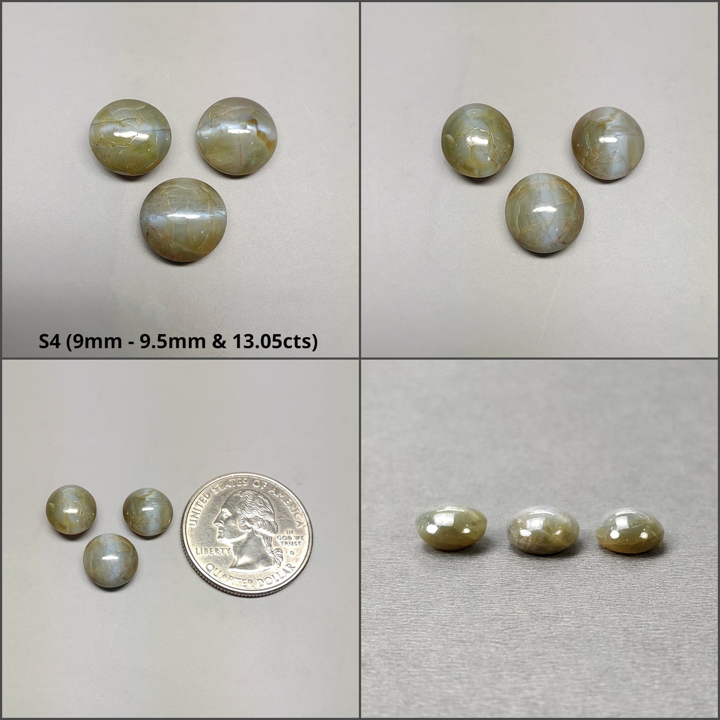 CHRYSOBERYL CAT'S EYE Gemstone Cabochon : Natural Untreated Unheated Cat's Eye Round And Oval Shape 2pcs & 3pcs