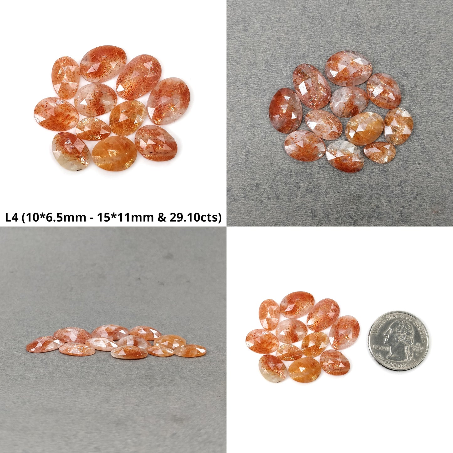 Chatoyant ORANGE SUNSTONE Gemstone Rose Cut : Natural Untreated Sunstone Uneven Shape Lots