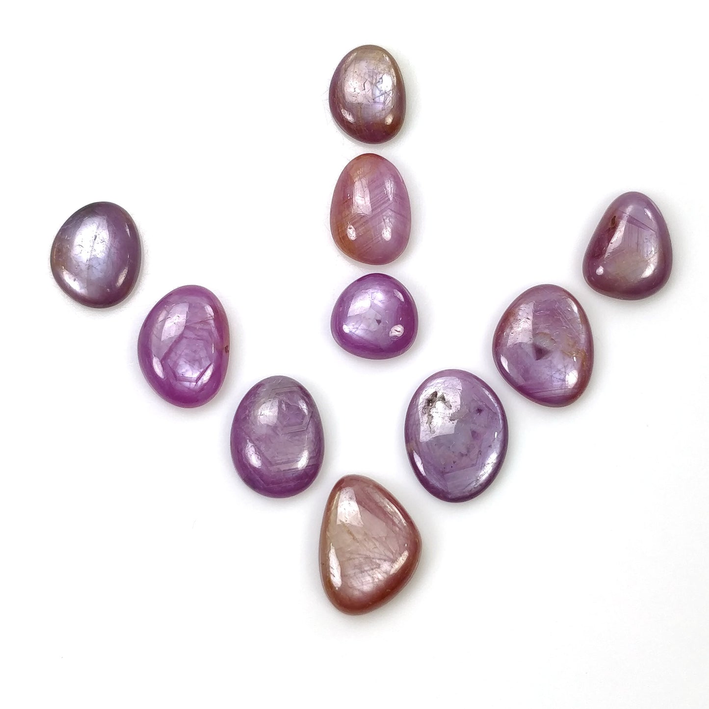 MULTI Sheen SAPPHIRE Gemstone Cabochon : 30.35cts Natural Untreated Sapphire Uneven Shape  8mm - 13*10.5mm 10pcs (With Video)