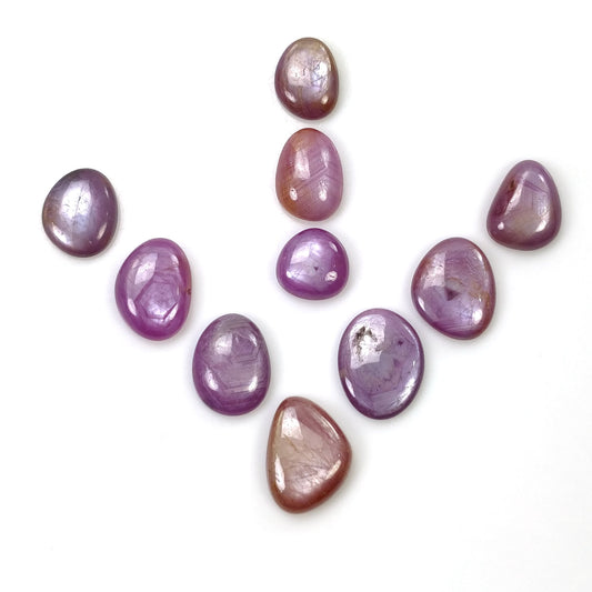 MULTI Sheen SAPPHIRE Gemstone Cabochon : 30.35cts Natural Untreated Sapphire Uneven Shape  8mm - 13*10.5mm 10pcs (With Video)