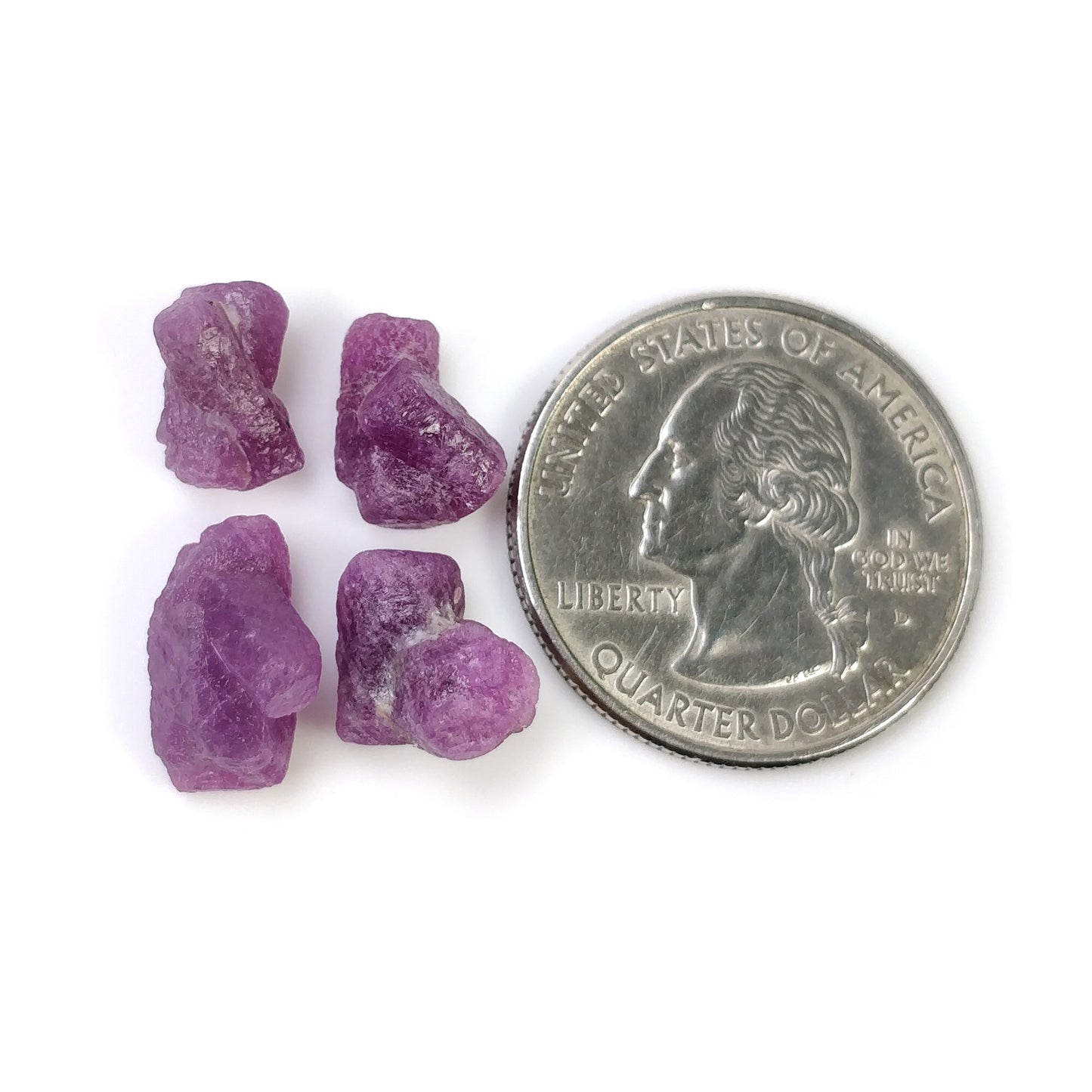 Red RUBY Gemstone Specimen : 23.00cts Natural Untreated Raw Ruby Rough Crystal 9*8.5mm - 13*6mm 4pcs (With Video)