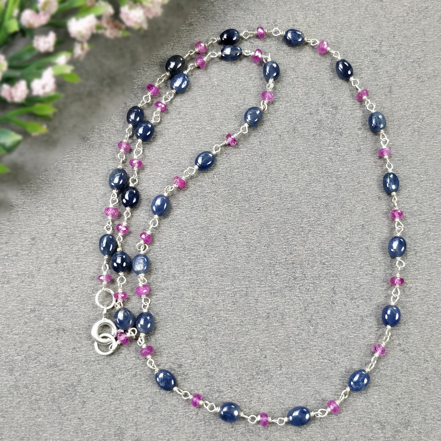 Blue Sapphire Ruby Necklace