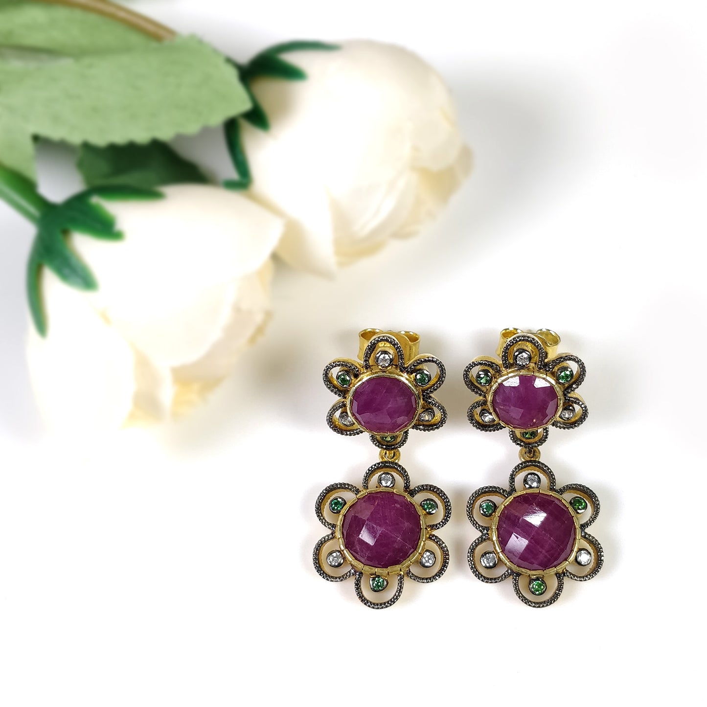 Red Ruby Earrings
