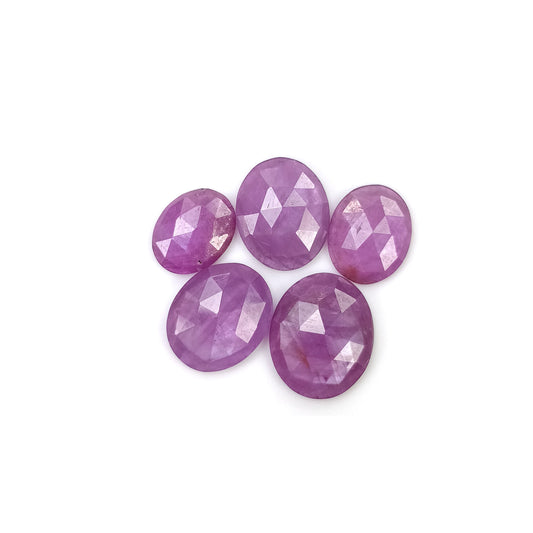 Raspberry Sheen SAPPHIRE Gemstone Rose Cut: 13.75cts Natural Untreated Pink Sapphire Uneven Shape 9*7mm - 10*12mm 5pcs (With Video)