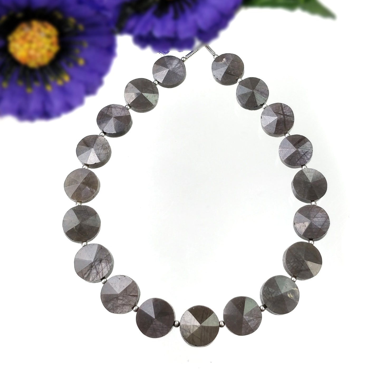 Silver Sapphire Beads