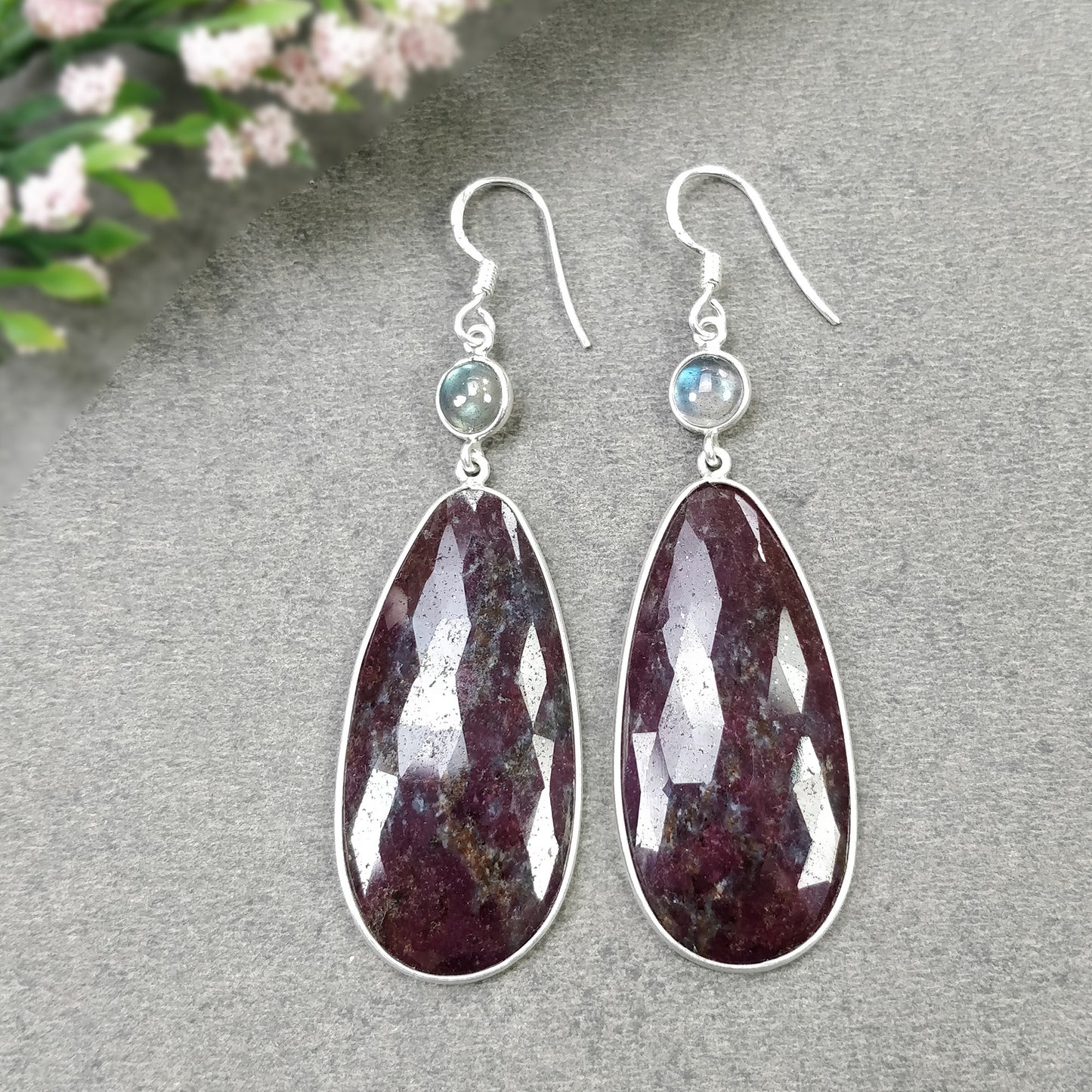 Bezel Set Earrings