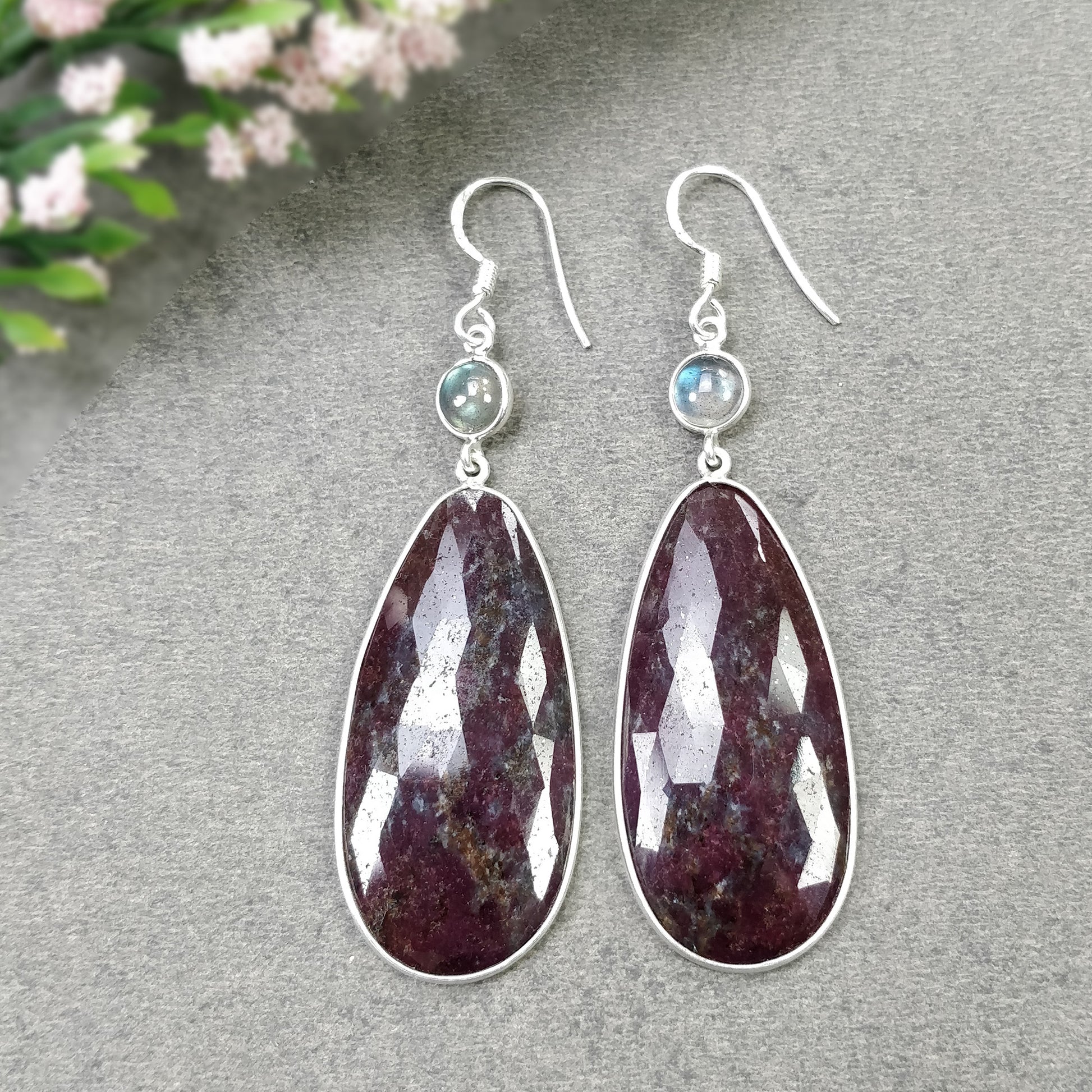 Bezel Set Earrings