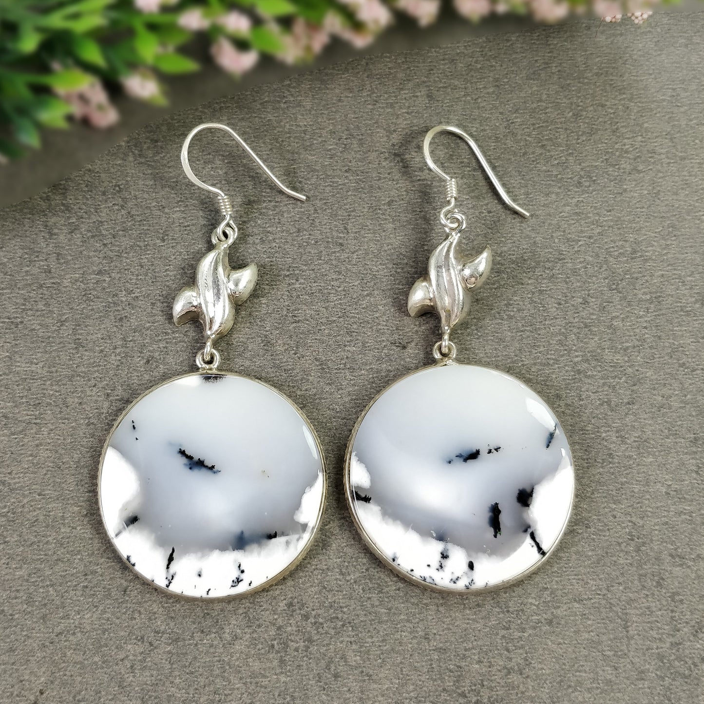 Bezel Set Earrings