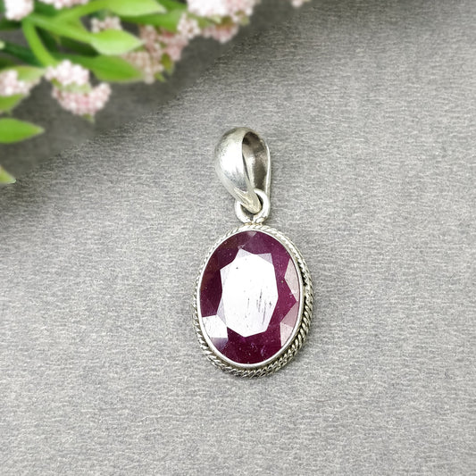 Red Ruby Gemstone Pendant