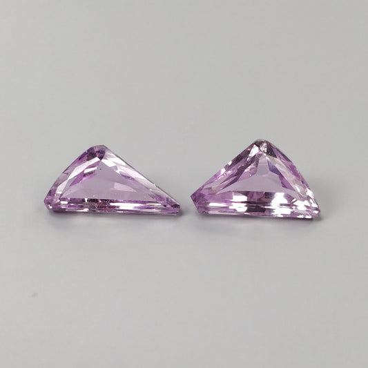 KUNZITE Gemstone Normal Cut : 19.82cts Natural Untreated Unheated Purple Kunzite Uneven Shape 19.5*9.5mm - 19.5*11mm 2pcs Set