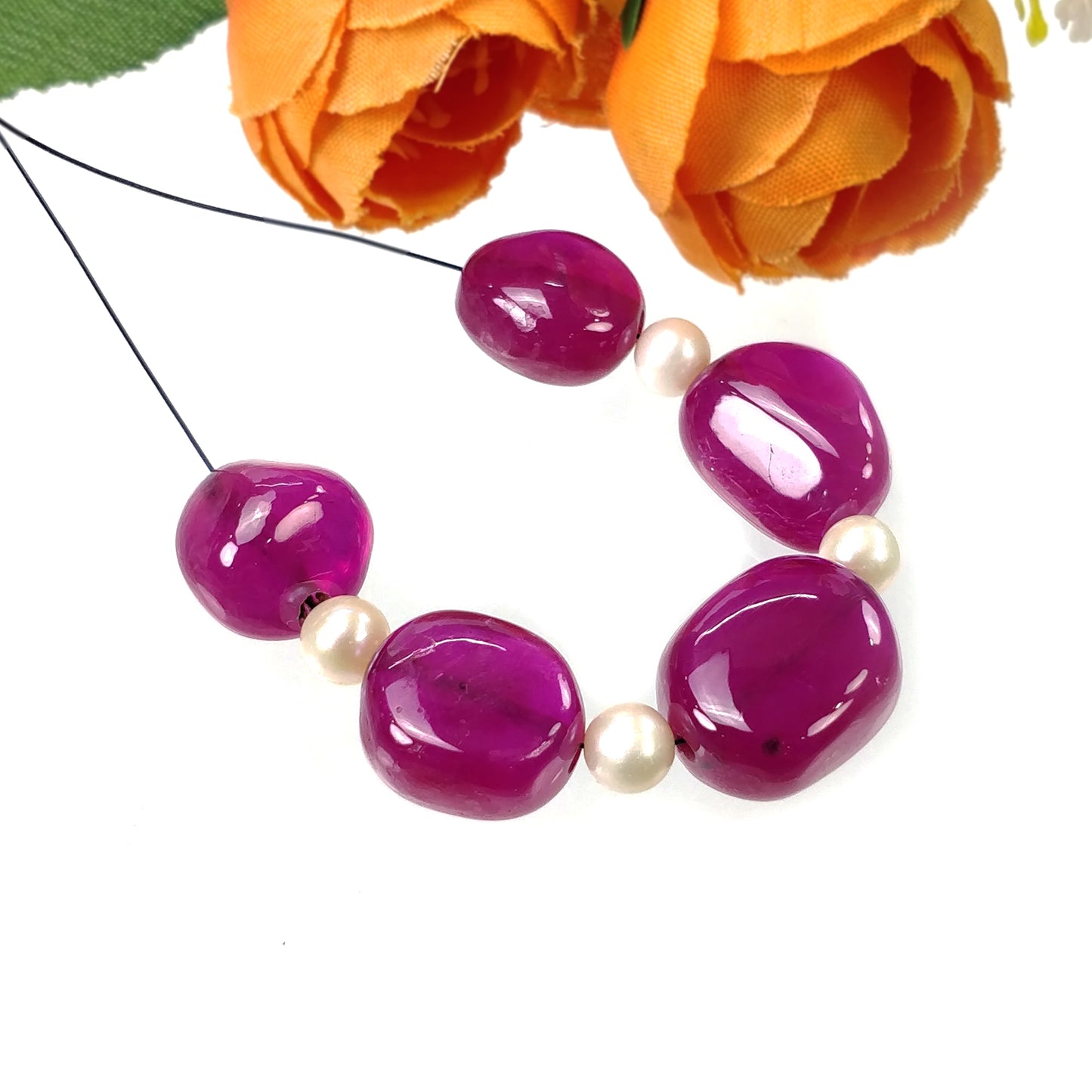 RUBY Gemstone Loose Beads : 111.90cts Natural Glass Filled Ruby Gemstone Uneven Shape Cabochon Beads Tumbles 14*13mm - 18*14mm