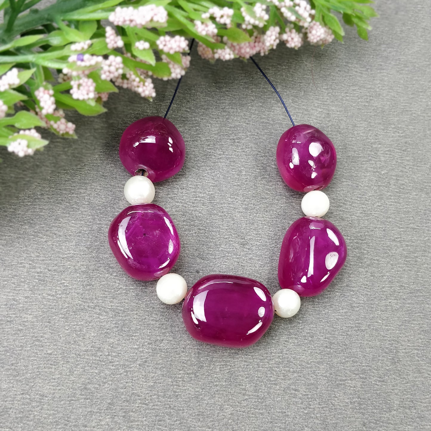 RUBY Gemstone Loose Beads : 111.90cts Natural Glass Filled Ruby Gemstone Uneven Shape Cabochon Beads Tumbles 14*13mm - 18*14mm