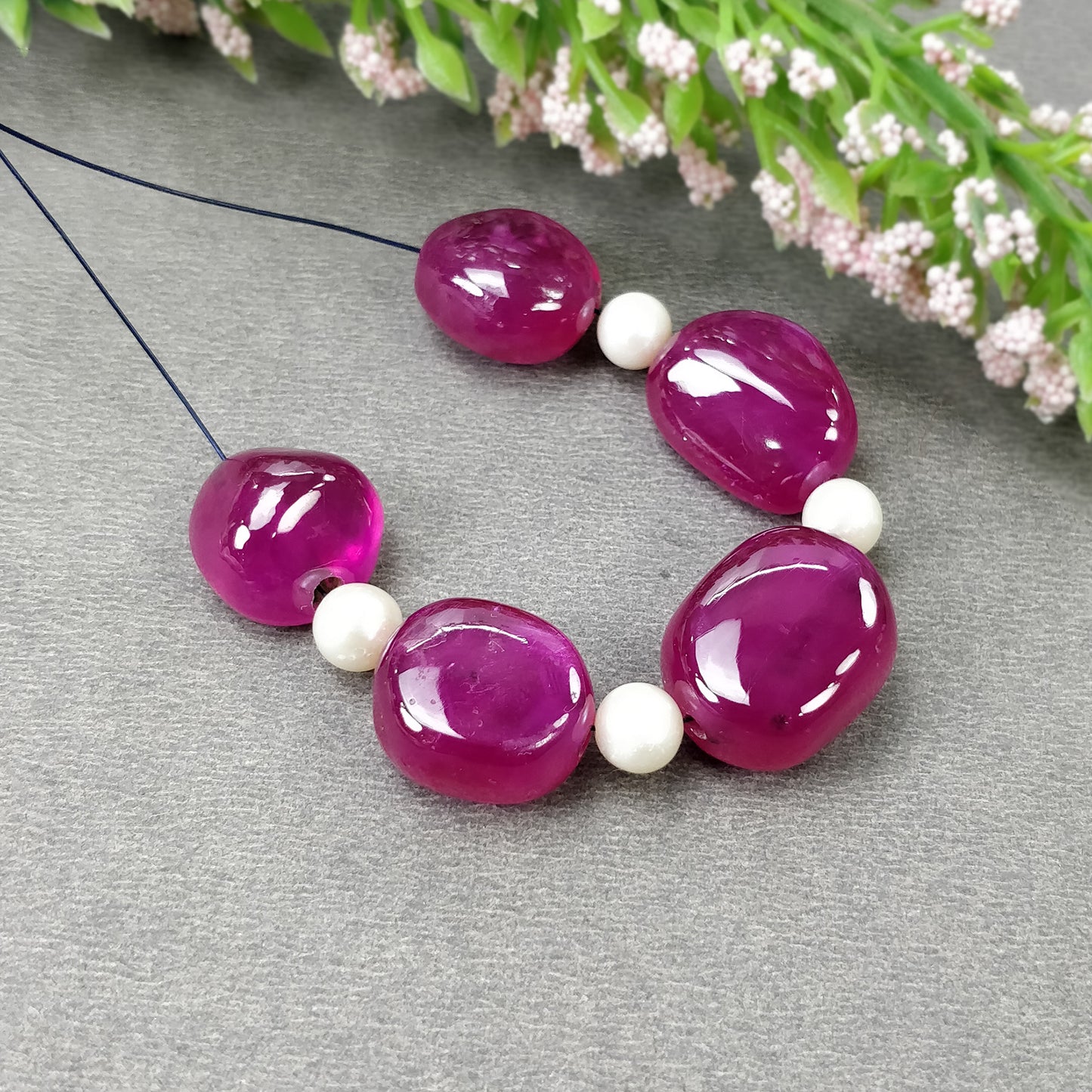 RUBY Gemstone Loose Beads : 111.90cts Natural Glass Filled Ruby Gemstone Uneven Shape Cabochon Beads Tumbles 14*13mm - 18*14mm