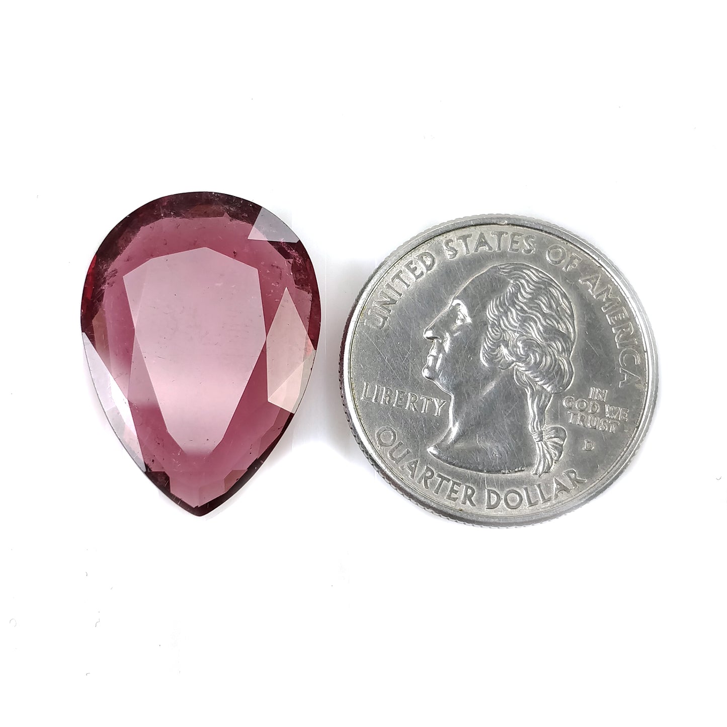 Rubellite Tourmaline Gemstone Normal Cut : 17.35cts Natural Untreated Unheated Tourmaline Pear Shape 24*18mm