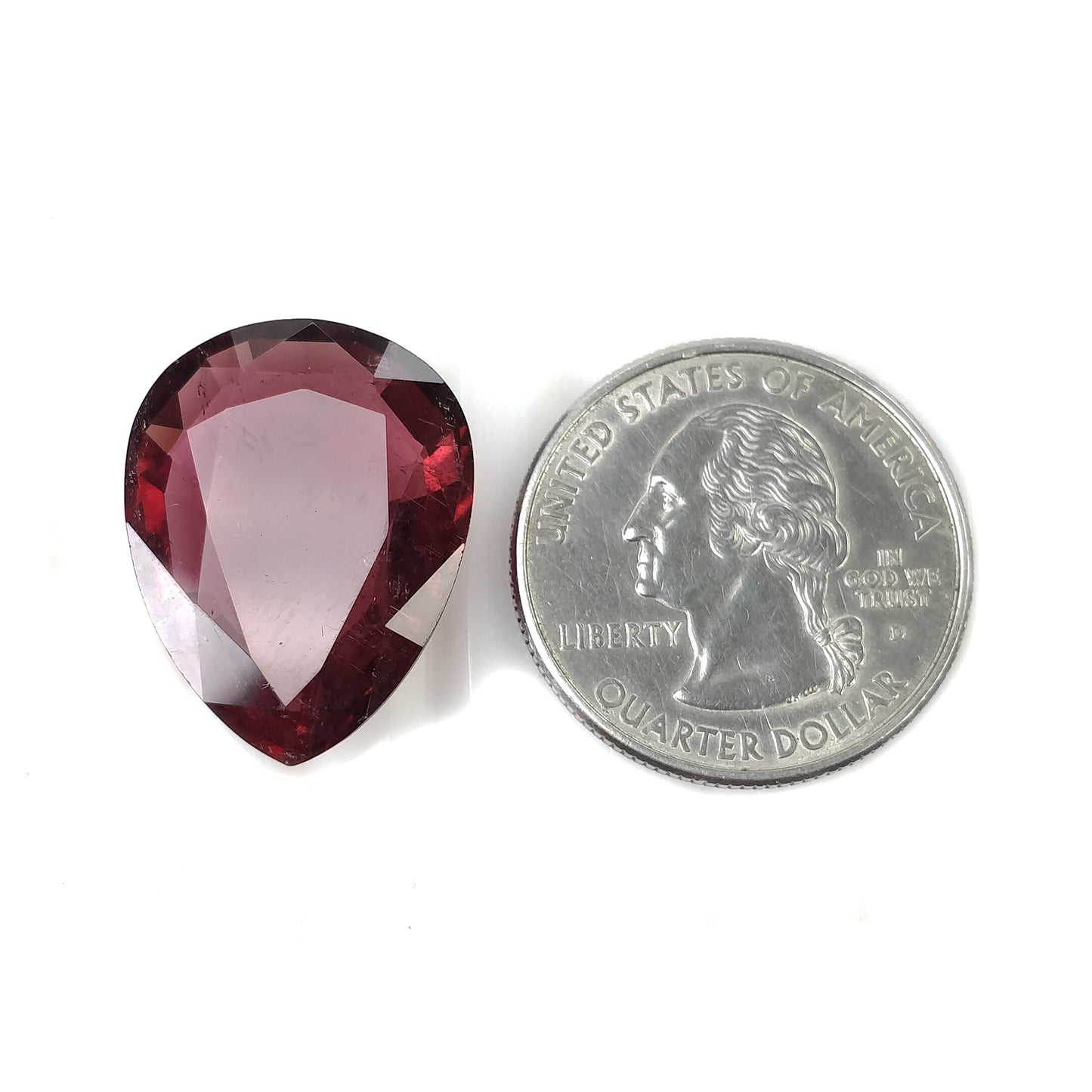 Rubellite Tourmaline Gemstone Normal Cut : 20.20cts Natural Untreated Unheated Tourmaline Pear Shape 23*18mm