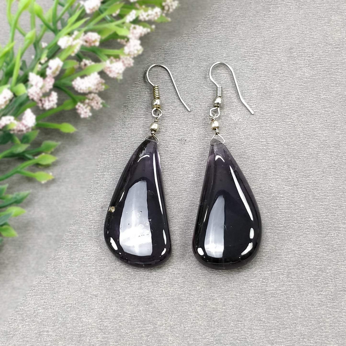 Watermelon Tourmaline Gemstone Earring : 14.56gms Natural Untreated Tourmaline 925 Sterling Silver Drop Dangle Hook Earrings 2.35"