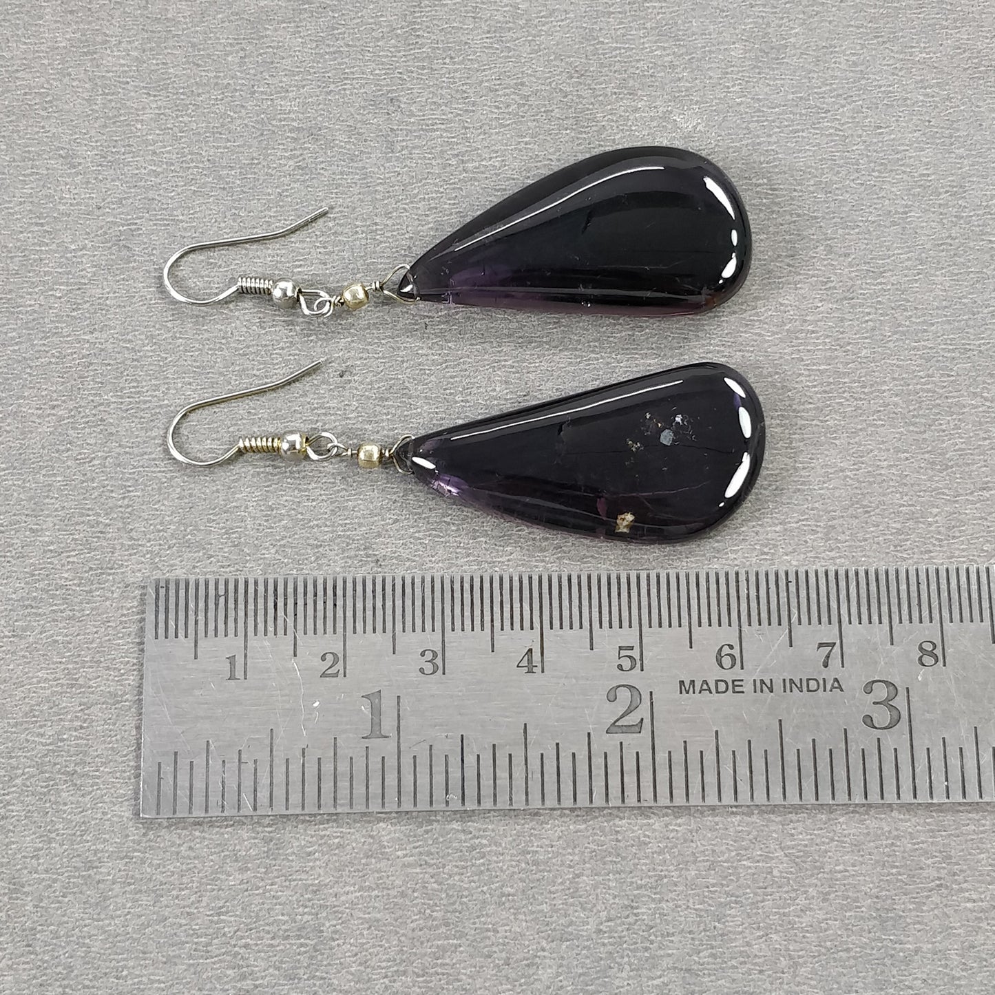 Watermelon Tourmaline Gemstone Earring : 14.56gms Natural Untreated Tourmaline 925 Sterling Silver Drop Dangle Hook Earrings 2.35"